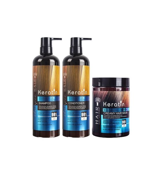 Keratin Shampoo &amp; Conditioner - 900 ml &amp; Keratin Creamy Hair Mask - 500ml