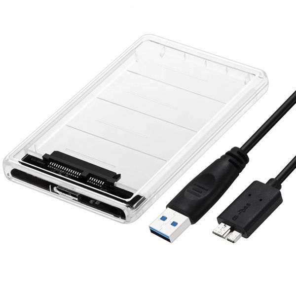 Clear 2.5? Hard Drive Enclosure SATA USB