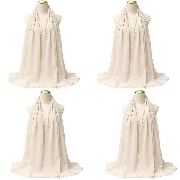 Premium Chiffon Hijab Head Scarf Shawl Wrap for Women 4Pcs