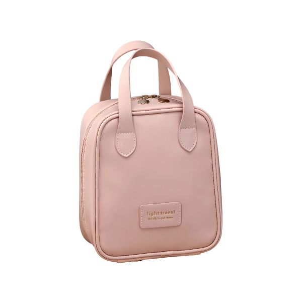 PU Leather Handheld Cosmetic Organizer, Travel Makeup Bag