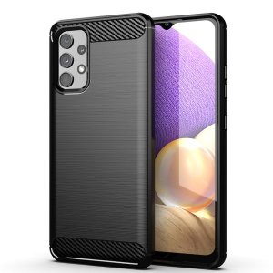 CellTime Shockproof Carbon Fiber Design Cover for Galaxy A32 LTE/4G - Black
