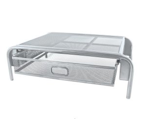 SDS M710S Wire Mesh Computer Monitor Stand With Drawer Organizer