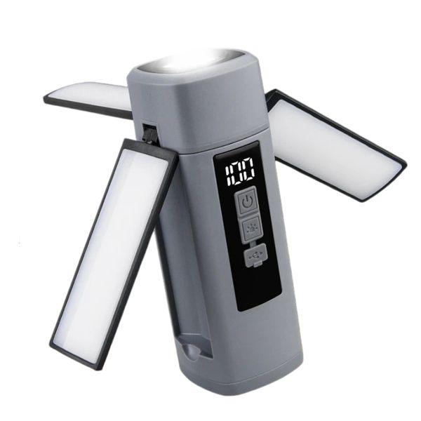 Multifunctional FoldableCampingLight,with Flashlight&amp;Red WarningLantern