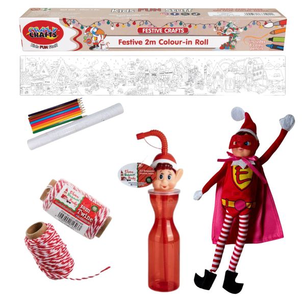 Elf on the Shelf Super Girl Christmas Set with Reusable Bottle