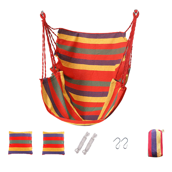 8 Pieces Outdoor/Indoor Hanging Swing Chair With Pillows &amp; Cushions