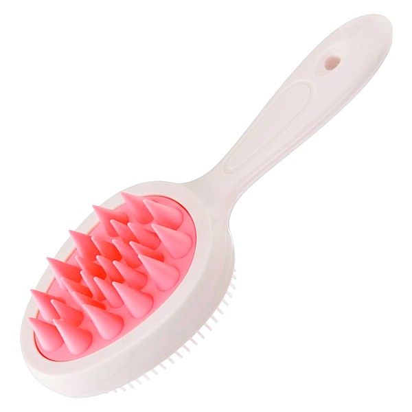 Detangling Wet &amp; Dry Hair Brush With Dual Sided Silicone Bristles - Pink