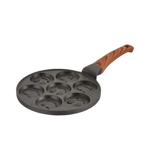 7 holes Non-stick Frying Baking Tray Smiley Face Mini Pancake Pan-C20-1-7
