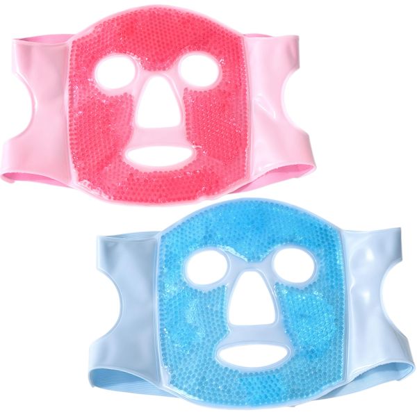 Kemei 2-Pack Gel Face Ice Mask - Cold Compress Eye &amp; Face Wrap,SPA Gift