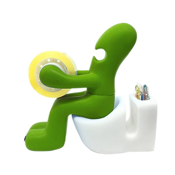 Tape Dispenser, Memo Holder &amp; Clip Storage - Green