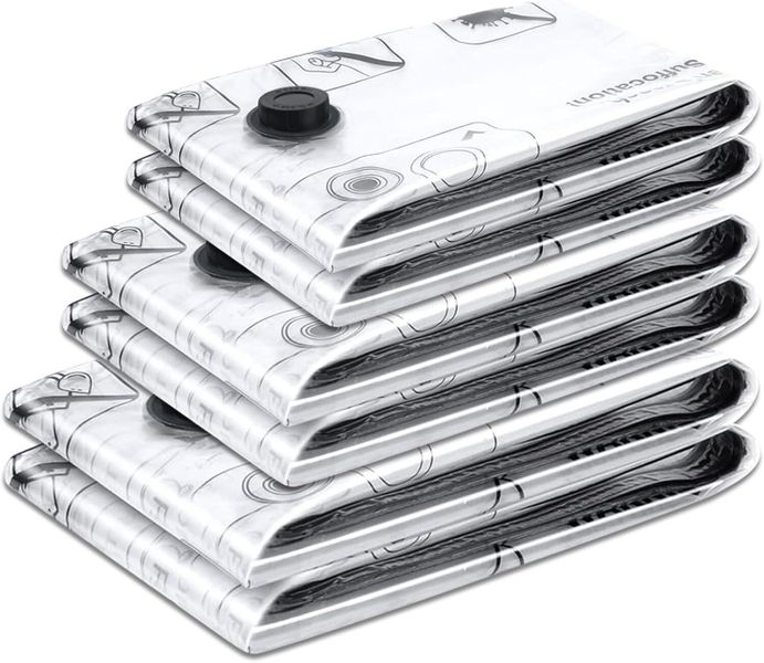 Transparent Vacuum Storage Bag Extra Large For Clothes Cotton Quilt 6 Pack
