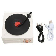 X10 Vinyl Record Player Style Bluetooth Speaker Old Fashioned Classic White