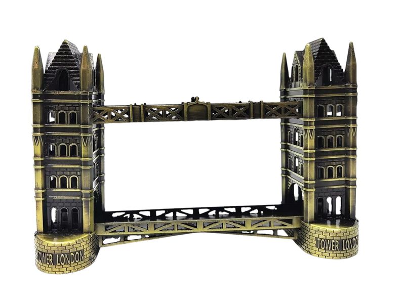 Metallic London Tower Bridge Statue - Iconic British Landmark Souvenir