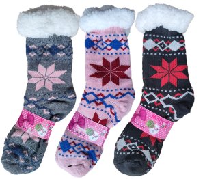 Plus Velvet Floor Cotton Socks, Non-Slip Thick Winter Warm Socks-3 PAIRS
