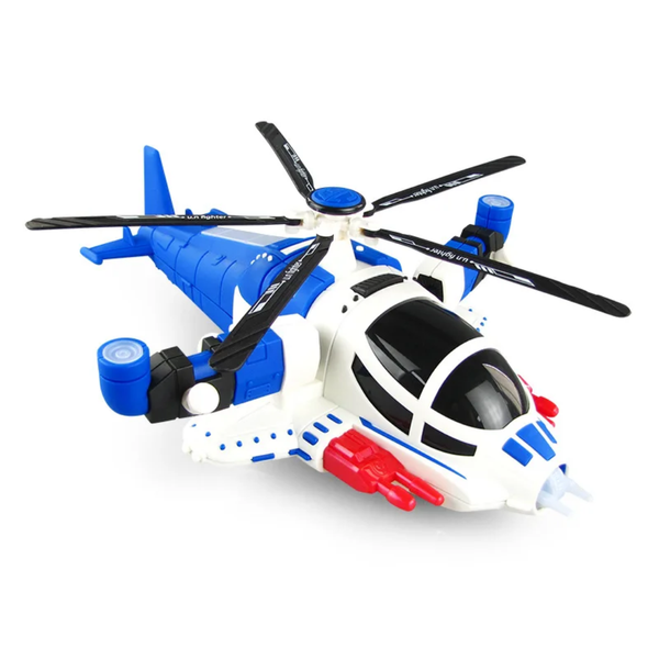 Bump and Go Helicopter Toys with Lights and Realistic Sound for Kids