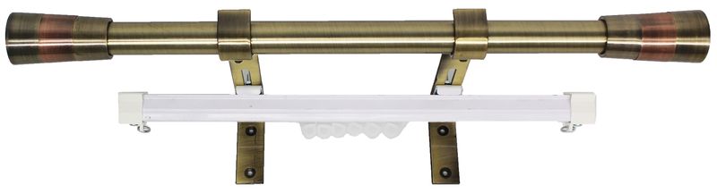 Matoc 25mm Curtain Pole &amp; Single Rail Cone - Antique Brass