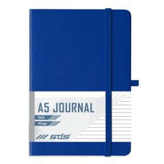 SDS A5 192 Page Lined Journal Hard Cover with Elastic Closure - Navy Blue