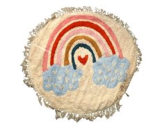Excellent Housewares Childrens Round Cotton Printed Rug 90cm
