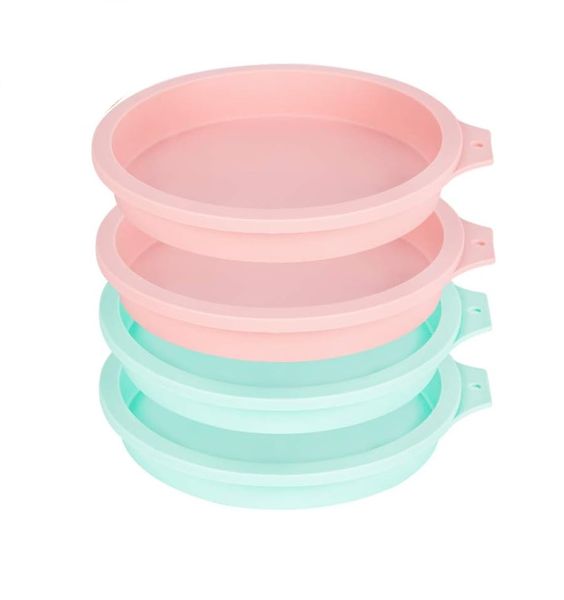 Silicone Round Cake Pan Baking Mold, Baking Mold DIY Rainbow Cakes 6-Inch