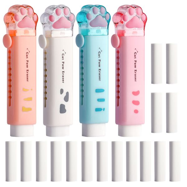 4pcs Telescopic Pencil Eraser, Suitable for School Office Supplies