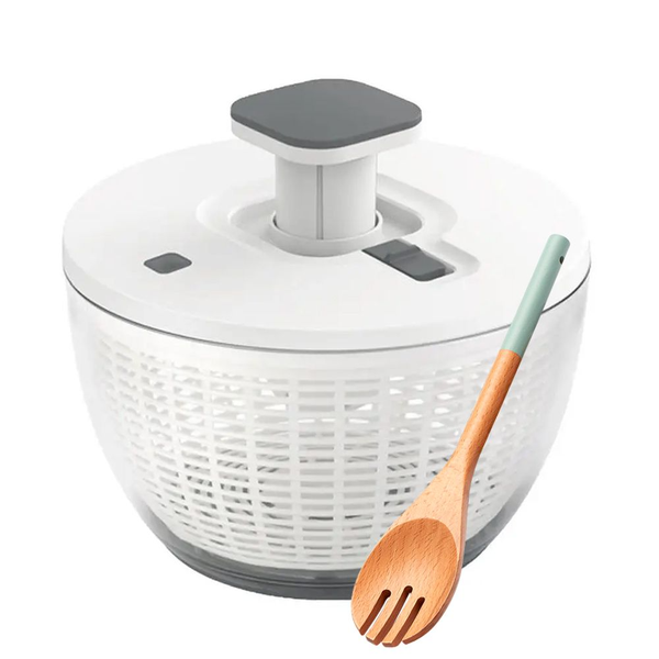 6Ltr - 2 Step Action Perfect Kitchen Salad Spinner including Beechwood Fork