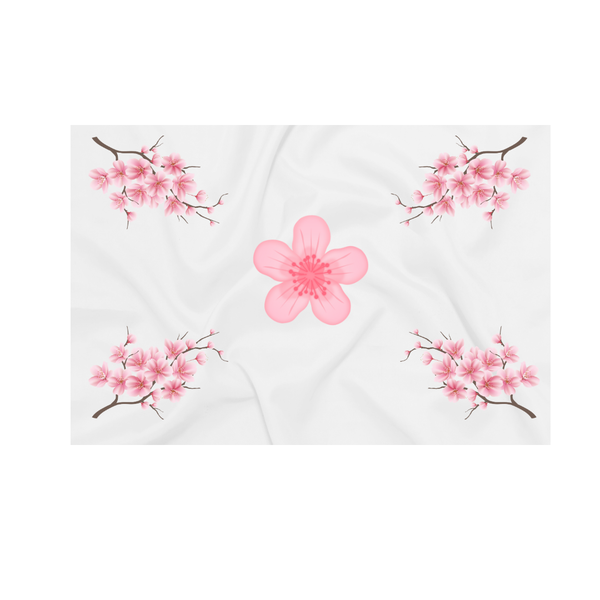 Katz Designs Baby Blanket - Pink Cherry Blossom Themed
