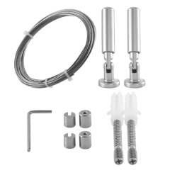 Wall Mount Curtain Wire Rod Set For Art Display