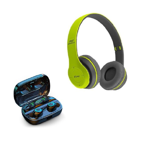 Wireless Headphones &amp; Earbuds Combo