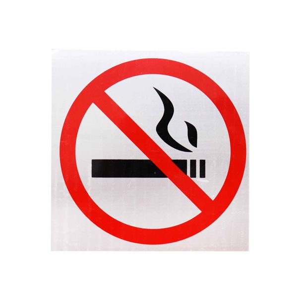 Aluminium Sign - No Smoking (14cm x 14cm)
