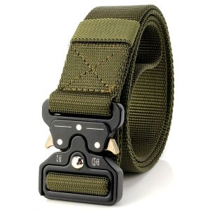 Tactical Nylon Waist Belt Army Quick Release Buckle Belt - Black