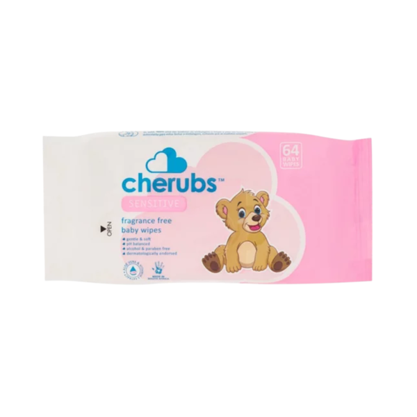 Cherubs Sensitive Fragrance Free Baby Wipes Case - 18 Packets