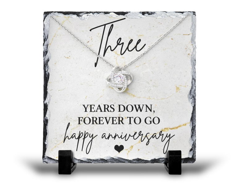 Three Years Down Forever To Go 3rd Anniversary Gift Rock Slate