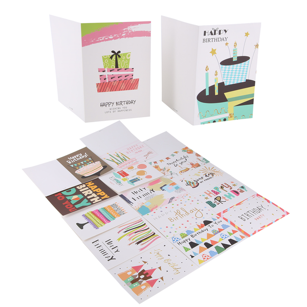 36 Pack Greeting Card Birthday Cards Set for Adults and Kids Writing