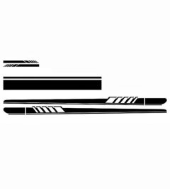 Universal Car Side Body Long Vinyl Decals, Car Racing Black Stripe Graphic