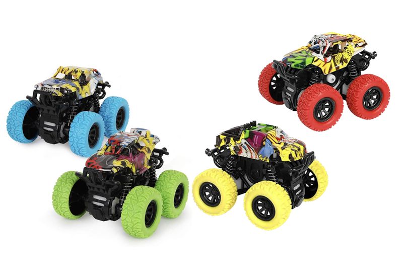 Set of 4 Kids Push Stunt Car