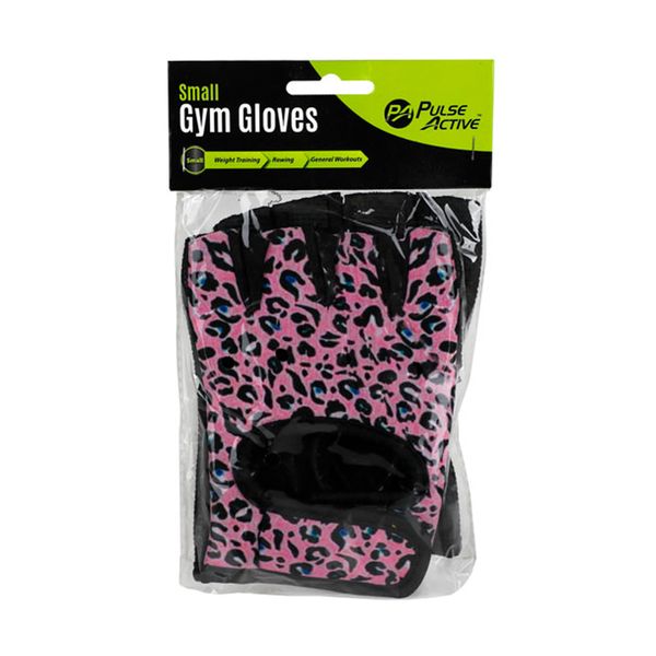 Pulse Active Pair of Womens Animal Print Gym Gloves, Size Small