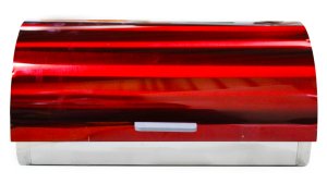 Metallic Red Bread Bin with Polished Mirror Finish Body - Double Loaf