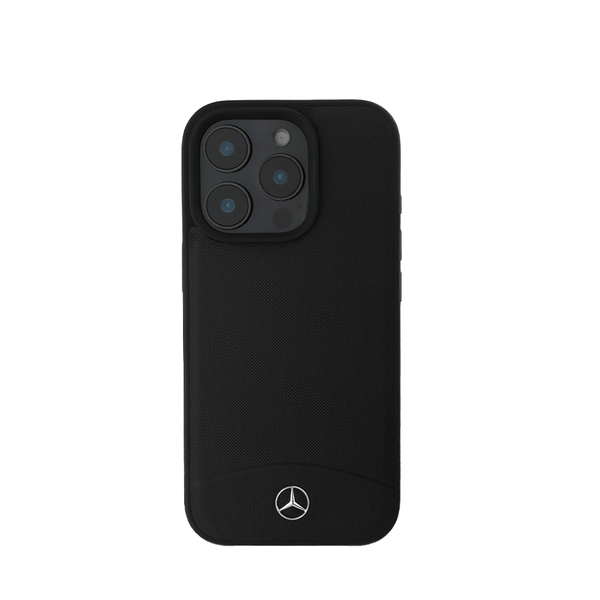 MERCEDES-BENZ Magsafe Case Compatible with IPhone 16 Pro Max Black Textured &amp; Plain Leather