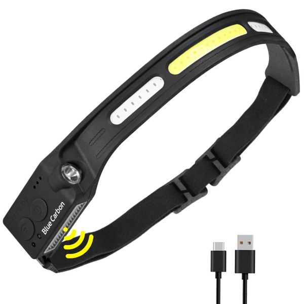LED Rechargeable Head Lamp Multi-Function Head Light Waterproof for Camping
