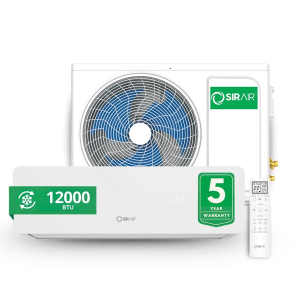 12000BTU Air Conditioner | Split Wall Unit + Piping Kit | Sirair Calibre