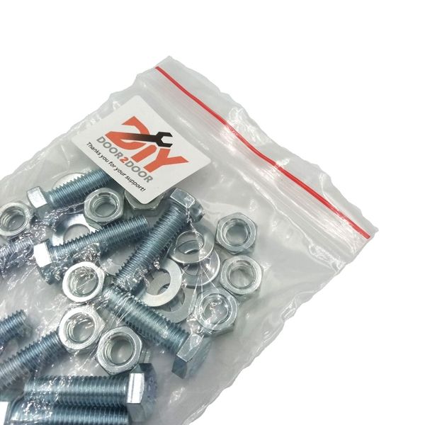 10x M-8x30mm Hex Full Threaded Bolts, Nuts &amp; Flat Washers