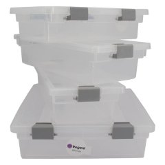 Regent Plastic Clippy Box Clear 4Pce Value Pack (A,C,C &amp; D),
