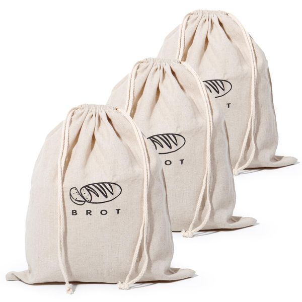 Linen Bread Bags for Storage and Keeping Bread Fresh