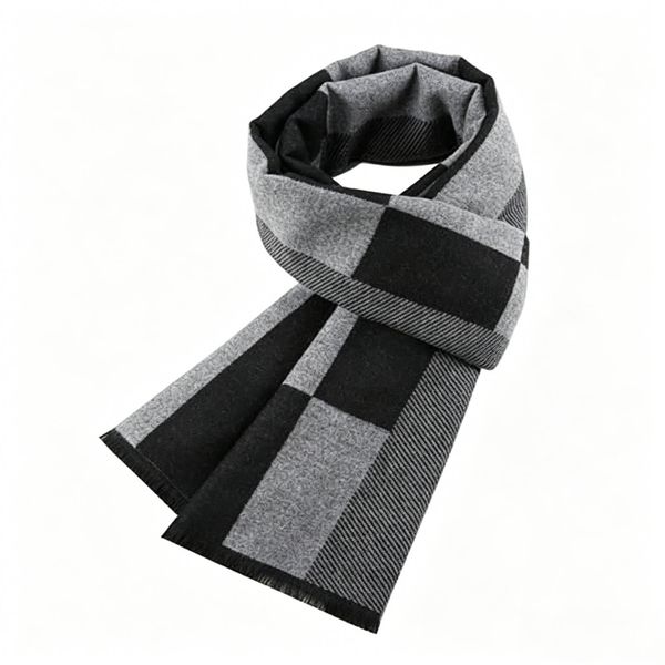Scarf For Man Winter Copy Cashmere Shawl Soft Keep Warm Outdoor Grey Knit