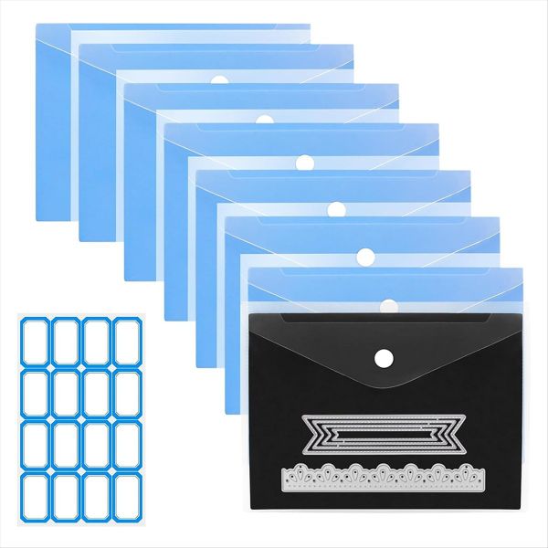 Thickened 8 Pack Magnetic Paper Tape Snaps and Labels Stickers B
