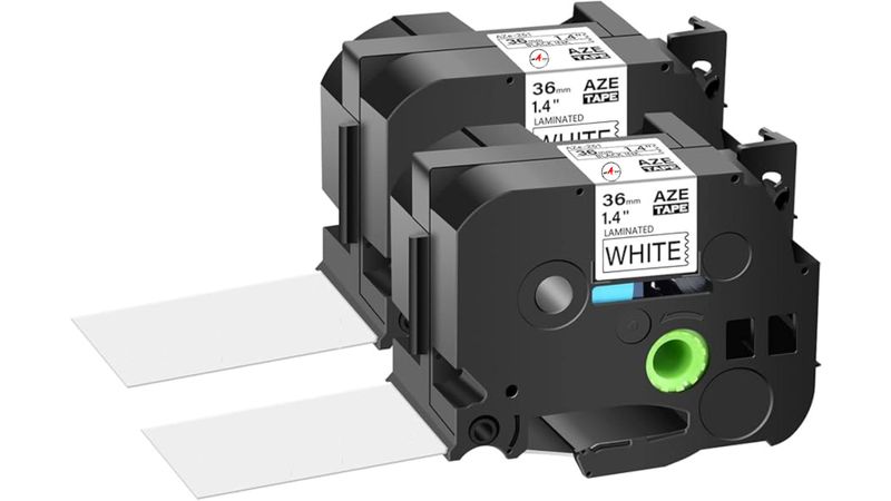 36mm Label Tape Replacement Brother Tze-261,TZ-261-Black-White X 2