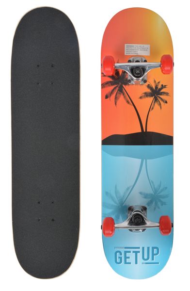 GetUp Slide Skateboard - 7.75" x 31.5" - 8 Ply Chinese Maple - Orange