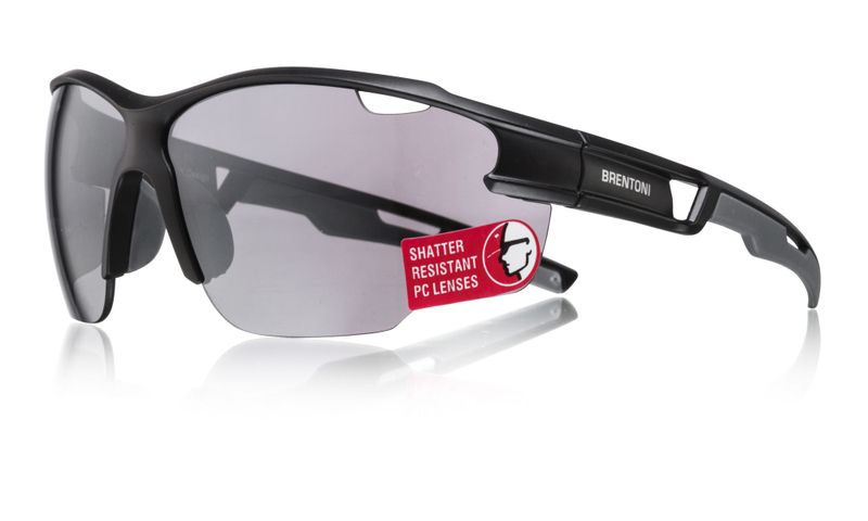 Brentoni Cycling Sunglasses Black Frame with Smoke Lense