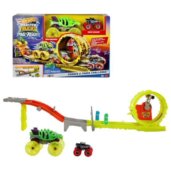 Hot Wheels Monster Trucks Power Smashers Charge and Chase