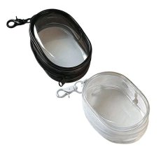 2-Piece Mini Clear Zipper Storage Pouch Set - Black and White
