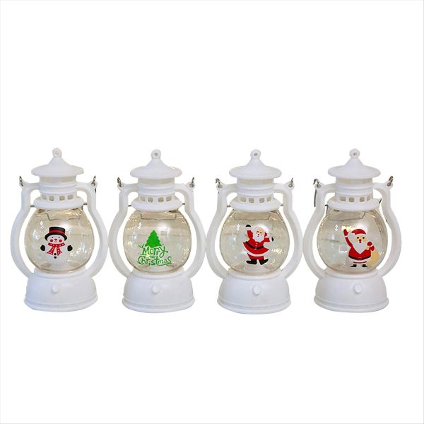4Pcs Christmas Lanterns Indoor Mini Hanging Candle LED Lantern Xmas Decorat